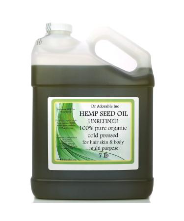 Dr Adorable - 7 lb - Hemp Seed Oil UNREFINED - 100% Pure Natural Cold Pressed Organic