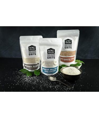 The Tiny House Stone Ground White Corn Seasoned Grits with Low Country Spice - Old Fashioned Flavored Grits - Easy to Prepare Southern Grits Proudly Made in the USA - 12 oz Bag Low Country Spice 12 Ounce - Buy Online on GoSupps.com
