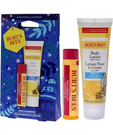 Burts Bees Hive Favorites Watermelon Gift by Burts Bees - 2 Pc 0.15oz Watermelon Lip Balm 1oz Body Lotion - Buy Online on GoSupps.com