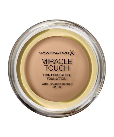 Max Factor Miracle Touch Foundation New and Improved Formula SPF 30 and Hyaluronic Acid 78 Sand Beige 78 Sand Beige 11.5 g (Pack of 1)