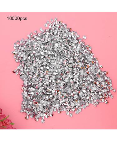 3Mm Manicure Decoration for Beauty Mobile Phone Pointed Plate Pointed Pen for Holder Filled With Plated Rhinestones Crafts Hobbies (white on silver) - Buy Online on GoSupps.com