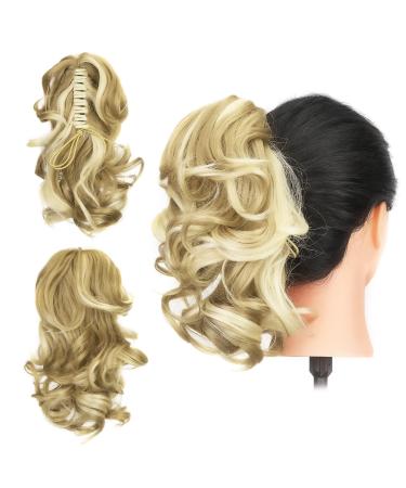 Gairyan 30cm ponytail hair part braid extensions long curly claw clip in ponytail extensions synthetic hair extensions wavy hair extension (sandy blonde & bleached blond) 30 cm sandy blonde & bleached blonde - Buy Online on GoSupps.com