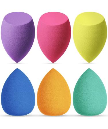 AUAUY Makeup Sponges Blender Set 6Pcs Professional Beauty Sponge Foundation Blending Beauty Sponge Multi-colored Makeup Sponges Dry & Wet Use for Cream Liquid and Powder 6pcs Neon Color - Buy Online on GoSupps.com