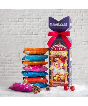 Popcorn Shed Snack Selection Gift Box | 8 Bags of Gourmet Popcorn Inside | Vegetarian Gift | Luxury Popcorn Snacks for Foodies Popcorn Selection Gift Box - Buy Online on GoSupps.com