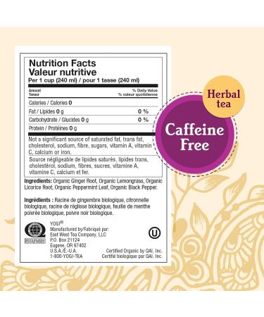 Yogi Tea - Ginger Tea (3 Pack) - Caffeine Free Organic Herbal Tea - 48 Tea Bags - Buy Online on GoSupps.com