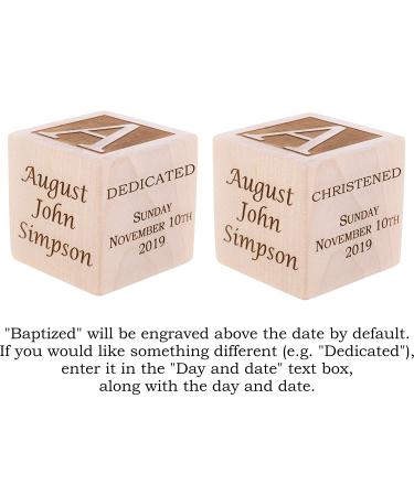 Personalized Baby Baptism/Dedication/Christening Wood Block  Choose from 3 Sizes  Baptism Gift for Boy  Girl  Baby Dedication Gifts  Unique Baptism Gifts  Yazidism  Sikhism (3") 3" Natural - Buy Online on GoSupps.com