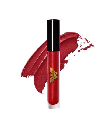 Revlon x WW84 Wonder Woman Warrior Glitter Lipcolor  Transforming Matte to Shimmer Full Coverage Liquid Lipstick in Red  001 Fight For It  0.12 fl oz