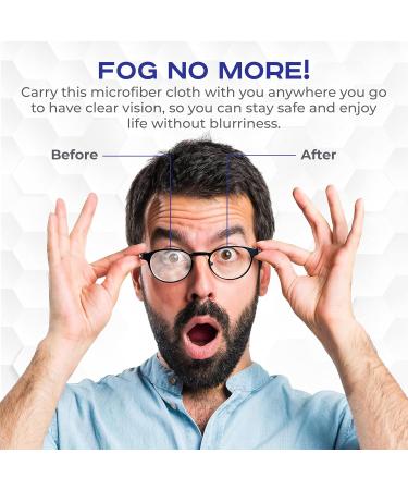 Premium Anti-Fog Microfiber Eyeglass Cleaning Cloth - Reusable & Effective on All Lenses | Defogs Eyeglasses Goggles & Screens - Buy Online on GoSupps.com