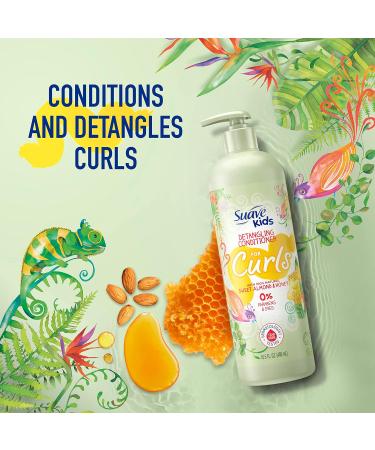 Suave Kids Curly Hair Shampoo & Conditioner Set - Sweet Almond & Honey Infused, 16.5 Oz Ea (2 Piece Set) - Buy Online on GoSupps.com