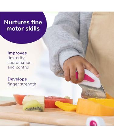 Doddl Toddler Self-Feeding Cutlery Set - Spoon, Fork & Knife | 12months+ (Magenta) - Buy Online on GoSupps.com