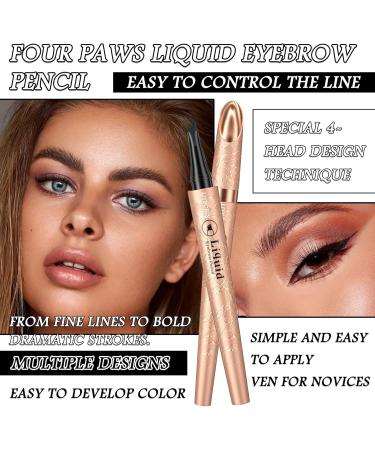 Eyebrow Pen Eyebrow Makeup Pencil Waterproof 4 Point Brow Pen Long Lasting Smudge Proof Eyebrow Microblading Pen Dark Curry Eye Brow Pencils for Women - Buy Online on GoSupps.com