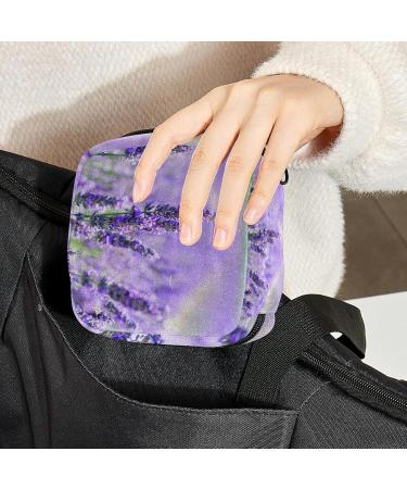 Find Your Perfect Lavender Flower Sanitary Napkin Storage Bag | Portable Zippered Case for Teen Girls & Women Stylish & Convenient - Buy Online on GoSupps.com