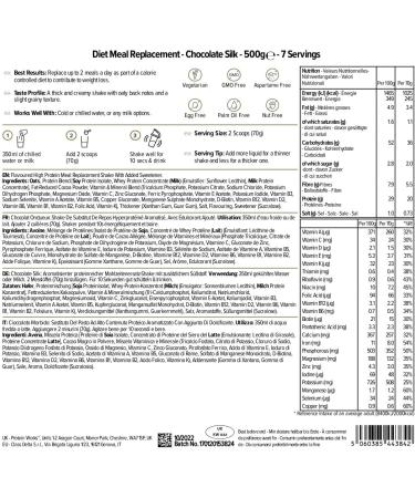 Protein Works Diet Meal Replacement | 250 Calories | Weight Loss Drink | 7 Servings Chocolate Silk | 500g Meal Replacement - Buy Online on GoSupps.com