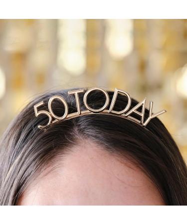 Ginger Ray Gold 50th Birthday Metal Hair Band Headband - Buy Online on GoSupps.com