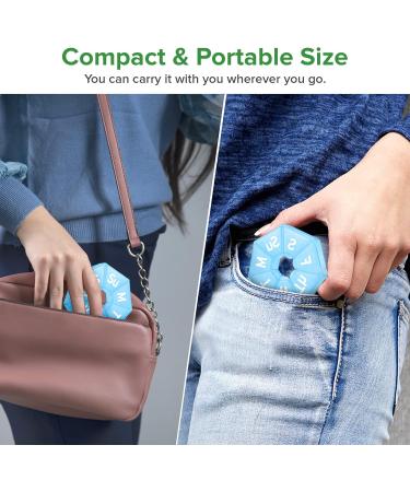 Extra Large Weekly Pill Organizer - Compact Portable 7 Day Case for Vitamins & Supplements - Travel-Friendly Medicine Organizer (Blue - Buy Online on GoSupps.com