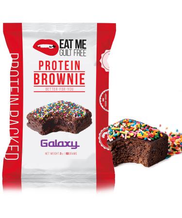 Eat Me Guilt Free Galaxy Protein-Packed Brownie - 14G Protein, Low Carb, Keto-Friendly, Low Sugar, Non GMO, No preservatives, Low Calorie Snack or Dessert | 12 Count