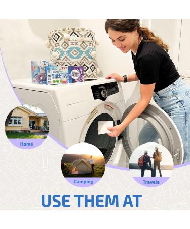 Eco-Friendly Laundry Detergent Sheets - 55 Fresh Linen Scent Hypoallergenic & Biodegradable for Home Travel & Camping - 60 Loads Plastic Free - Buy Online on GoSupps.com