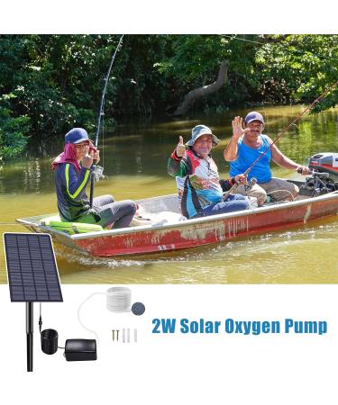 Decdeal Solar Pond Aerator Air Pump - Night & Day Oxygen Pump for Garden Pond & Aquarium - Buy Online on GoSupps.com
