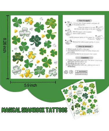 64 PCS St Patrick's Day Glitter Shamrock Temporary Tattoos - Partywind Metallic Face Stickers for Women, Men, Kids - Saint Patrick's Day Decorations & Party Favors (2 Sheets) - Buy Online on GoSupps.com