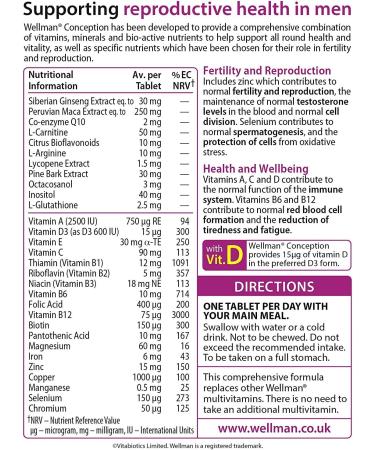 Vitabiotics Wellman Conception 30 Tablets - Boost Fertility & Reproductive Health - Buy Online on GoSupps.com