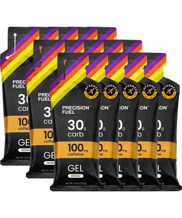 Precision Fuel 30 Caffeine Energy Gel - Mild Flavour Running Gels for Endurance Athletes 30g Carbohydrate Easy-to-Digest Perfect for Running & Long-Duration Sports (Pack of 15)