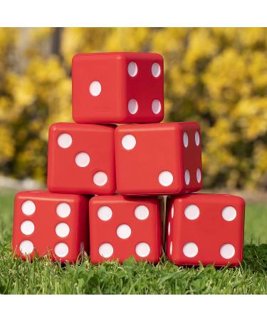 GoSports Giant 3.5 Inch Red Foam Playing Dice Set with Bonus Scoreboard - Includes 6 Dice, Dry-Erase Scoreboard, and Carrying Case - Buy Online on GoSupps.com