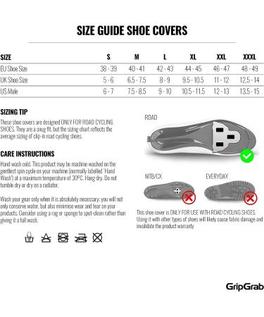 GripGrab Unisex Athletic Shoe Covers L (EU 42/43 - UK 8.5/9.5) Black - Premium Waterproof Cycling Overshoes - Buy Online on GoSupps.com