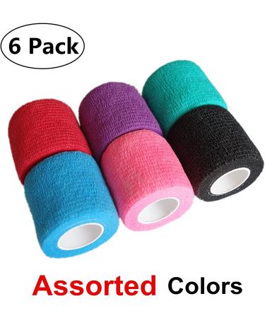 Baisunt 6 Pack 2 Cohesive Bandage Self Adhesive Wrap - 5 Yards, Multi Colors | Elastic & Breathable Self Stick Tape for Wrist, Ankle, Sports, Tattoo Wrap - Buy Online on GoSupps.com