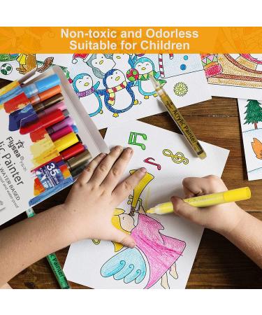 35 Premium Acrylic Paint Marker Pens - Double Pack Extra Fine & Medium Tip for Various Surfaces - Quick Dry, Non-Toxic - Buy Online on GoSupps.com
