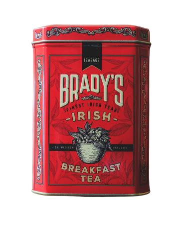 Brady s Irish Breakfast Tea - 40 x Breakfast Tea Bags - Traditional Blend of Black Teas from Ireland in Beautifully Embossed Decorative Tin - Christmas Birthday Mother s & Father s Day Gift