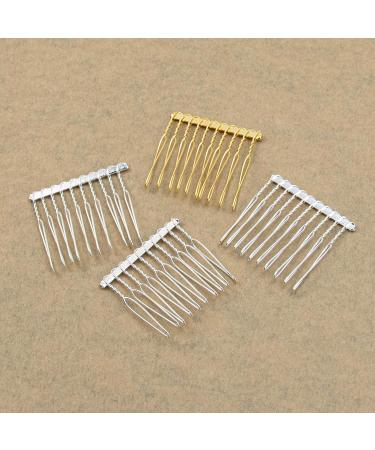 AUEAR 20 Pack Metal Veil Comb Hair Clips - Twist Bridal Wedding Combs - Silver Gold - 10 Teeth - Pack of 20 - Buy Online on GoSupps.com
