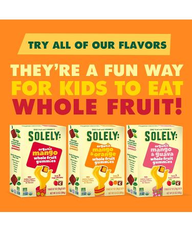 SOLELY Organic Mango Orange Fruit Gummies 3.5 oz | Vegan & Natural | Pack of 5 - Buy Online on GoSupps.com