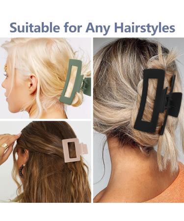 10 Pack Morandi Hair Claw Clips for Women - Large & Small Rectangle Matte Hair Claws - Stylish Hair Styling Accessories for Thick/Thin Hair - Buy Online on GoSupps.com