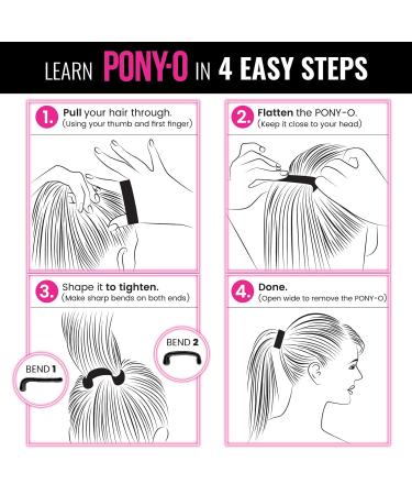 6pc PONY-O and Bun Barz Variety Pack for Fine to Normal Hair - PONY-O Revolutionary Hair Accessories - Ponytail Holders and Hair Bun Makers - 2x Small PONY-O 2x Medium PONY-O and 2x Bun Barz - Black - Buy Online on GoSupps.com