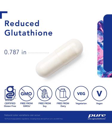 Pure Encapsulations Reduced Glutathione | Antioxidant Supplement for Liver and Cell Health | 120 Capsules - Buy Online on GoSupps.com
