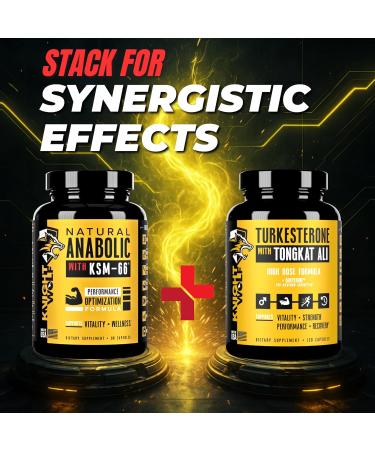 Night Wolf Supps KSM-66 Organic Ashwagandha 600mg Fenugreek Natural Anabolic and Muscle Support - with AstraGin for High Absorption - USA Made & Non GMO 3rd Party Tested - 90 Capsules KSM-66 Natural Anabolic - Buy Online on GoSupps.com