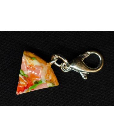 Miniblings Pizza Charm Zipper Pull - Handmade Silver Pendant for Bracelets & Fashion Jewelry - Buy Online on GoSupps.com
