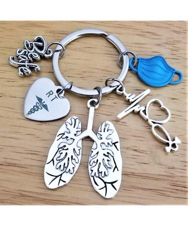RT Respiratory Therapist Keychain | Perfect Respiratory Therapy Gift for Lung Specialists | EKG ECG Heartbeat Stethoscope Charm - Buy Online on GoSupps.com