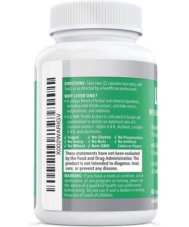 Liver One Supplement - 10 Antioxidant Ingredients for Natural Liver Support - Vegan & Non-GMO - 30 Day Supply - Buy Online on GoSupps.com