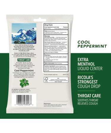 Ricola Max Cool Peppermint Throat Care 34 Count Cough Suppressant Drops for Soothing Relief - Buy Online on GoSupps.com