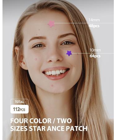 Buy Star Acne Patches - 112 Hydrocolloid Pimple Dots in Cute Colors | Effective Face Zit Stickers - 28 Count (Pack of 4 - Buy Online on GoSupps.com