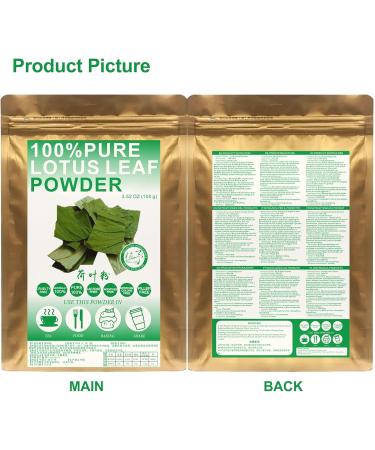 Plant Gift 100% Pure Lotus Leaf Flour Natural Powder of Lotus Leaves Great Taste for Drinks Smoothies Baking Cookies Cakes and Drinks 100g/3.25oz - Buy Online on GoSupps.com