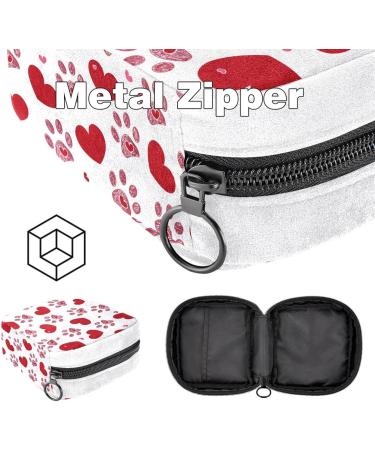 GIAPB Sanitary Napkin Storage Bag | Period Tampon Makeup Pad Pouch | Dog Paw Print and Heart Color2861 - Buy Online on GoSupps.com