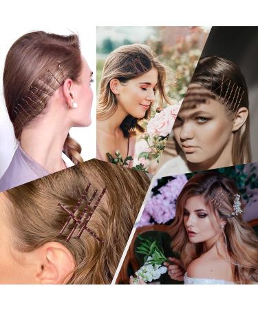MBMomnus 150pcs Hair Clips Women 7cm Bobby Pins Long Kirby Grips Metal Hair Accessories - Ideal for Makeup & Hair Styling (Black Brown Gold) - Buy Online on GoSupps.com