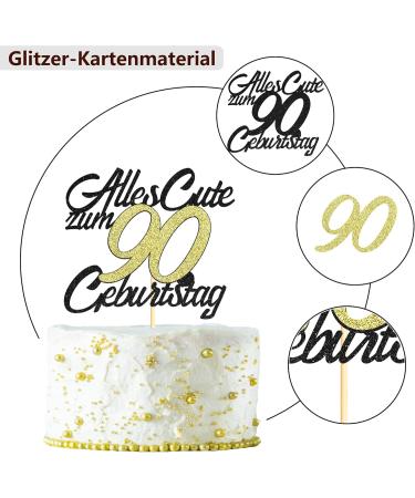 Happy 90th Birthday Cake Topper Sumerk 1 Piece Tortendeko for International Shipping - Buy Online on GoSupps.com