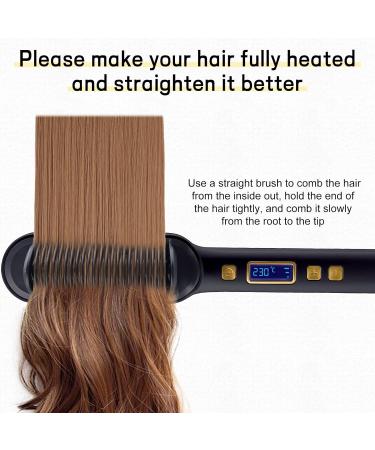 Ionic Hair Straightener Brush - Fast Heating, Adjustable Temperature - Women's Gifts - Hair Styler Tool - Black - Buy Online on GoSupps.com