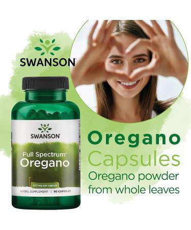 Swanson Full Spectrum Oregano 450mg 90 Capsules - High Strength, Laboratory Tested, Non-GMO - Soy Free, Gluten Free - Buy Online on GoSupps.com