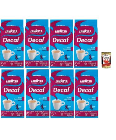 Lavazza Decaf Intenso Caf moulu pour un Espresso ou un Latte D caf in m lang avec un m lange arabe et robuste Intensit 5/10 8x 250g + Italian Gourmet polpa 400g