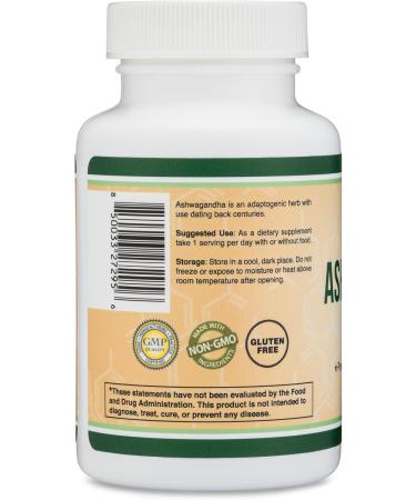 Ashwagandha Capsules 120 Count (500mg Extract 20:1 Potency) Adaptogen Stress Relief by Double Wood - Buy Online on GoSupps.com
