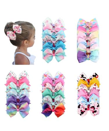 30 Pcs Unicorn Hair Bows Grosgrain Ribbon Alligator Clips - 5 Inch Hair Accessories for Girls - Buy Online on GoSupps.com